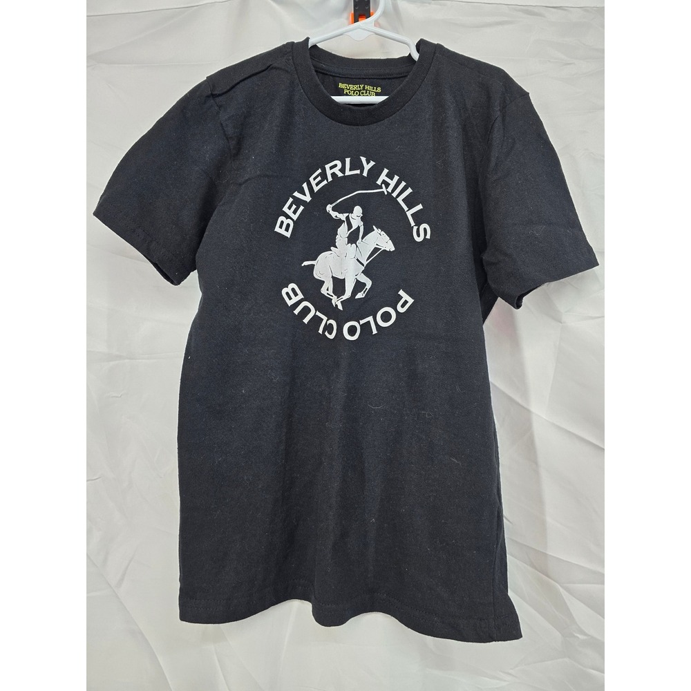 Beverly Hills Polo Club Girls Large T-Shirt Black Graphic Logo Short Sleeve Tee